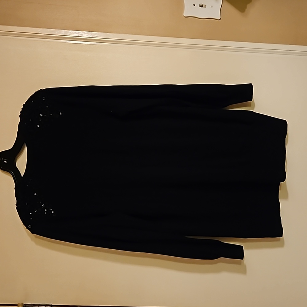 Apt.9 Black Long ...Front Button Up Size M - image 1
